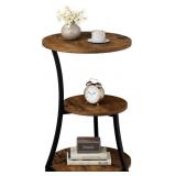 ROUND SIDE TABLE, 15.7' 3-TIER END TABLE FOR LIVIN