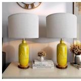 CERAMIC TABLE LAMPS, SET OF 2 MODERN TABLE LAMPS F