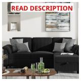 $290 MODERN L-SHAPED SOFA WITH OTTOMAN   SOFT FABR