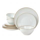 FAMIWARE JUPITER 12-PIECE STONEWARE DINNERWARE SET