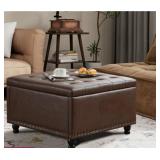 $160 ARSHI 30' TUFTED SQUARE STORAGE OTTOMAN