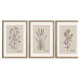 TQIANJIANG VINTAGE BOTANICAL WALL ART 16'X11' SET