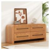 $450 RIVIERA MODERN ASH VENEER 4-DRAWER DRESSER WI