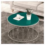 $118 ROUND METAL FRAME COFFEE TABLE WITH FLIP-TOP