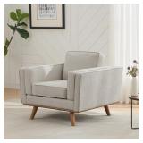 $400 INAYAT CHENILLE ARMCHAIR WITH SOLID WOOD LEGS
