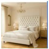 $340 JAMPIER UPHOLSTERED SLEIGH BED