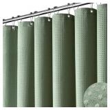 DYNAMENE SAGE GREEN SHOWER CURTAIN - WAFFLE TEXTUR