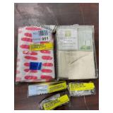 1 LOT SET OF WINDOW CURTAINS,/1-THROW PILLOW, 3-BA