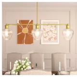 ACROMA 3 -LIGHT SATIN GOLD BARE BULB METAL CHANDEL