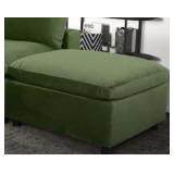 ASHCROFT FURNITURE LAUREL OTTOMAN OLIVE GREEN