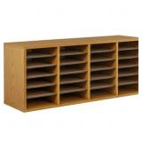 $129 SAFCO MEDIUM OAK 24 COMPARTMENT WOOD ADJUSTAB