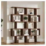 5-TIER GEOMETRIC BOOKCASE, S-SHAPED MODERN BOOKSHE