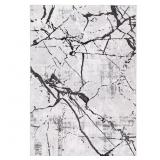 $120 AMELIA GRAY/BLACK 6 FT. X 9 FT. ABSTRACT DIST