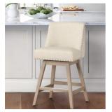 ZOE SWIVEL COUNTER STOOL WITH NAILHEAD TRIM 2 PACK