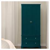 $300 FREESTANDING WOODEN WARDROBE ARMOIRE WITH 2 D