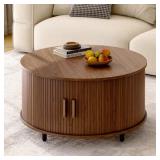$120 31.5" MODERN ROUND COFFEE TABLE WITH 360  CUR