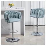 $208 360  FABRIC COVER SWIVEL BAR STOOLS SET OF 2,