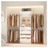 $201 4-9FT CLOSET ORGANIZER WITH 4 WOODEN DRAWERS