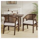 $430 STANLEY WOODEN DINING CHAIRS WITH CANE BACK &