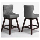 ARABELE SWIVEL 26  COUNTER STOOL -DARK GRAY-