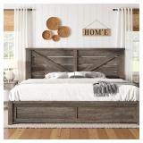 $188 TRYSTON FARMHOUSE BED FRAME WITH 49.2' BARN D