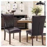 $140 NAILHEAD TRIM LEATHER UPHOLSTERED SIDE CHAIR