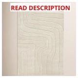 $259 AELIN GEOMETRIC HAND TUFTED WOOL IVORY AREA R