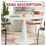 $205 35" ROUND DESKTOP PEDESTAL BASE PETITE WHITE