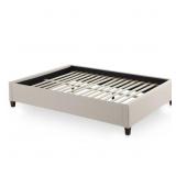 $254 UPHOLSTERED PLATFORM BED BASE WITH WOOD SLATS