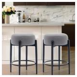 $108 CARIE 24" SHERPA UPHOLSTERED COUNTER STOOL -