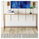 $327 IMES 60" MIRRORED GLASS TOP CONSOLE TABLE - T