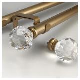 HARRI BRIDGON CLEAR FACETED SINGLE CURTAIN ROD SET