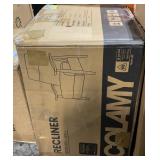 WALNUT LEATHER PUSH-BACK RECLINER-ARM