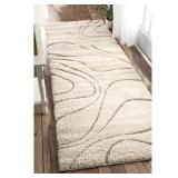 NULOOM 2 X 6 (FT) CREAM INDOOR STRIPE AREA RUG