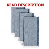 *GRAY* OVER&BACK WOVEN FRAYED CHAMBRAY NAPKINS, SE