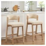 $310 26.2"H MID-CENTURY UPHOLSTERED LINEN COUNTER