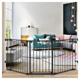 30" TALL 3 PANELS FOLDABLE AUTO CLOSE SAFETY GATE