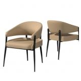 $270 SET OF 2 SOBAN MICROFIBER LEATHER UPHOLSTERED