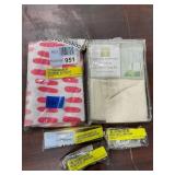 1 LOT SET OF WINDOW CURTAINS,/1-THROW PILLOW, 3-BA