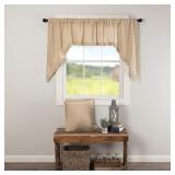 VHC BRANDS FARMHOUSE SWAG PAIR TAN ROD POCKET DIST