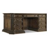 RHAPSODY WALNUT EXECUTIVE DESK WITH CHEVRON VENEER