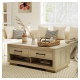 $247 COFFEE TABLE WITH 4 STORAGE DRAWERS AND OPEN