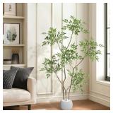 5/6/7FT ARTIFICIAL NANDINA TREE IN POT - FAUX FLOO