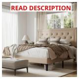 $142 QUEEN HEGG LINEN TUFTED UPHOLSTERED PLATFORM