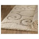 PATTERN SHAG LORENA AREA RUG 0788A CREAM 2 6  X 6