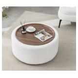 $180 BRYONIE ROUND COCKTAIL OTTOMAN WITH STORAGE