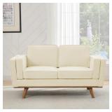 $600 INAYAT CHENILLE LOVESEAT WITH SOLID WOOD LEGS