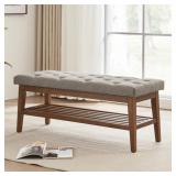 POLYESTER UPHOLSTERED STORAGE BENCH