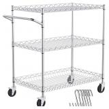 VEVOR KITCHEN UTILITY CART, 3 TIERS, WIRE ROLLING