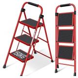 KINGRACK ESCALERA DE 3 ESCALONES, ESCALERA PLEGABL